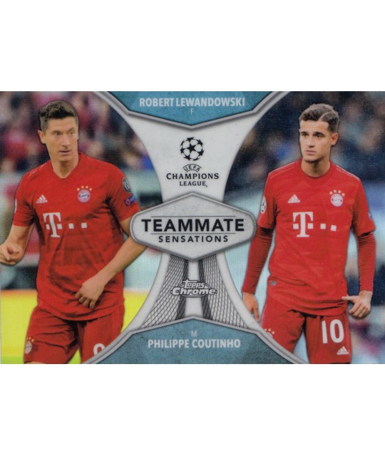 TOPPS CHROME UEFA CHAMPIONS LEAGUE 2019-2020 Teammate Sensations Philippe Coutinho/Robert Lewandowski (FC Bayern München)